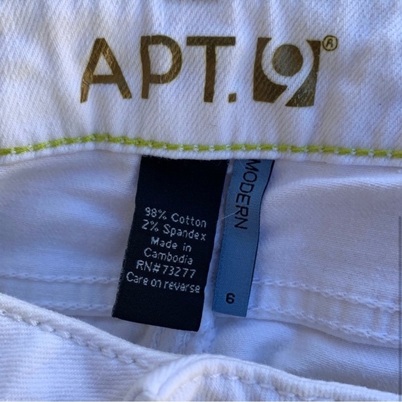 Apt. 9 White Jean Shorts with Cuffed Hem - Picture 4 of 4